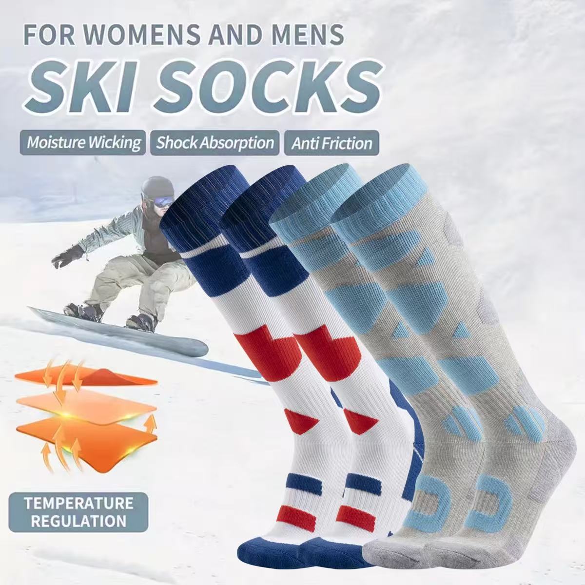 Thermal Sock Winter - Calcetines térmicos de invierno para esquí,